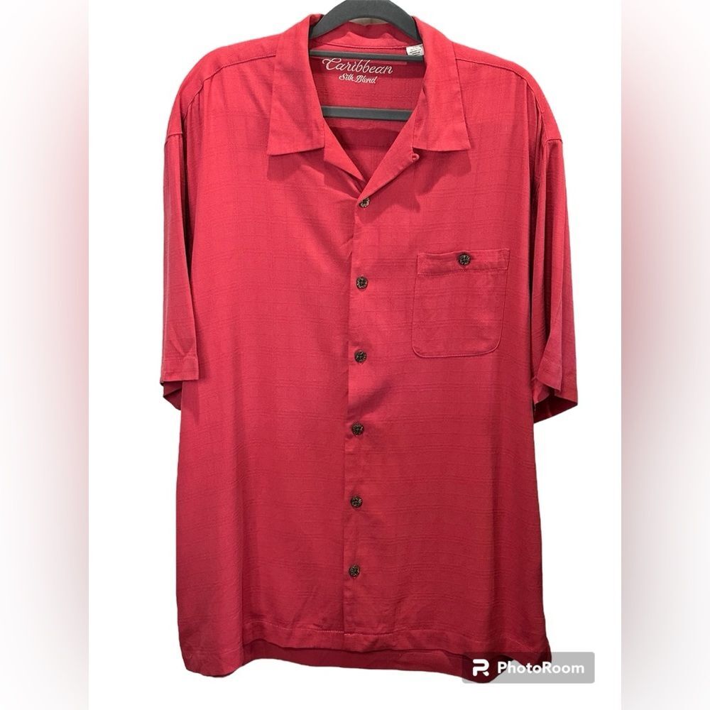 Men’s Caribbean Silk Blend Button-Up Size XL